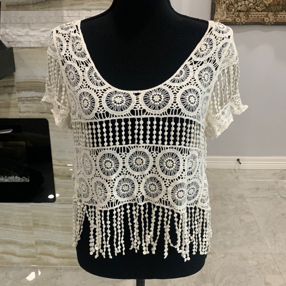 Dolcie Beautiful Cream Crochet Bikini Cover. Size‎ M